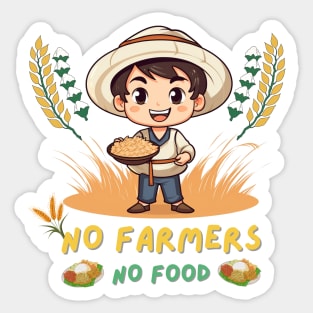 No Farmers No Food Sticker